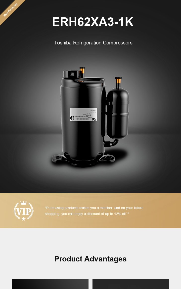 Toshiba Compressor ERH62XA3-1K, technical parameters pdf, structure diagram